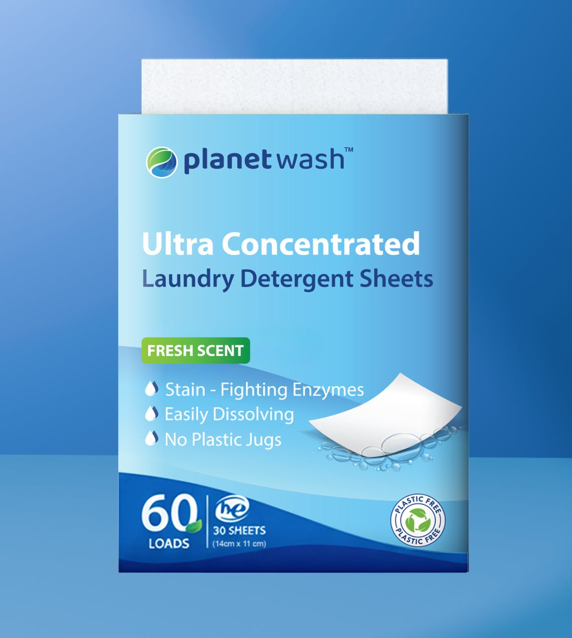 LAUNDRY DETERGENT  ECO SHEETS | Fragrance Free | 60 LOADS - Planet Wash