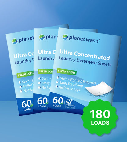 LAUNDRY DETERGENT  ECO SHEETS | Fragrance Free | 180 LOADS - Planet Wash