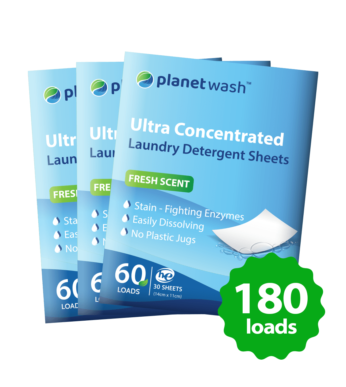 LAUNDRY DETERGENT  ECO SHEETS | 60 LOADS - Planet Wash