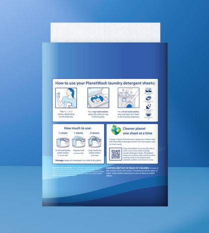 LAUNDRY DETERGENT  ECO SHEETS | packaging back side Planet Wash
